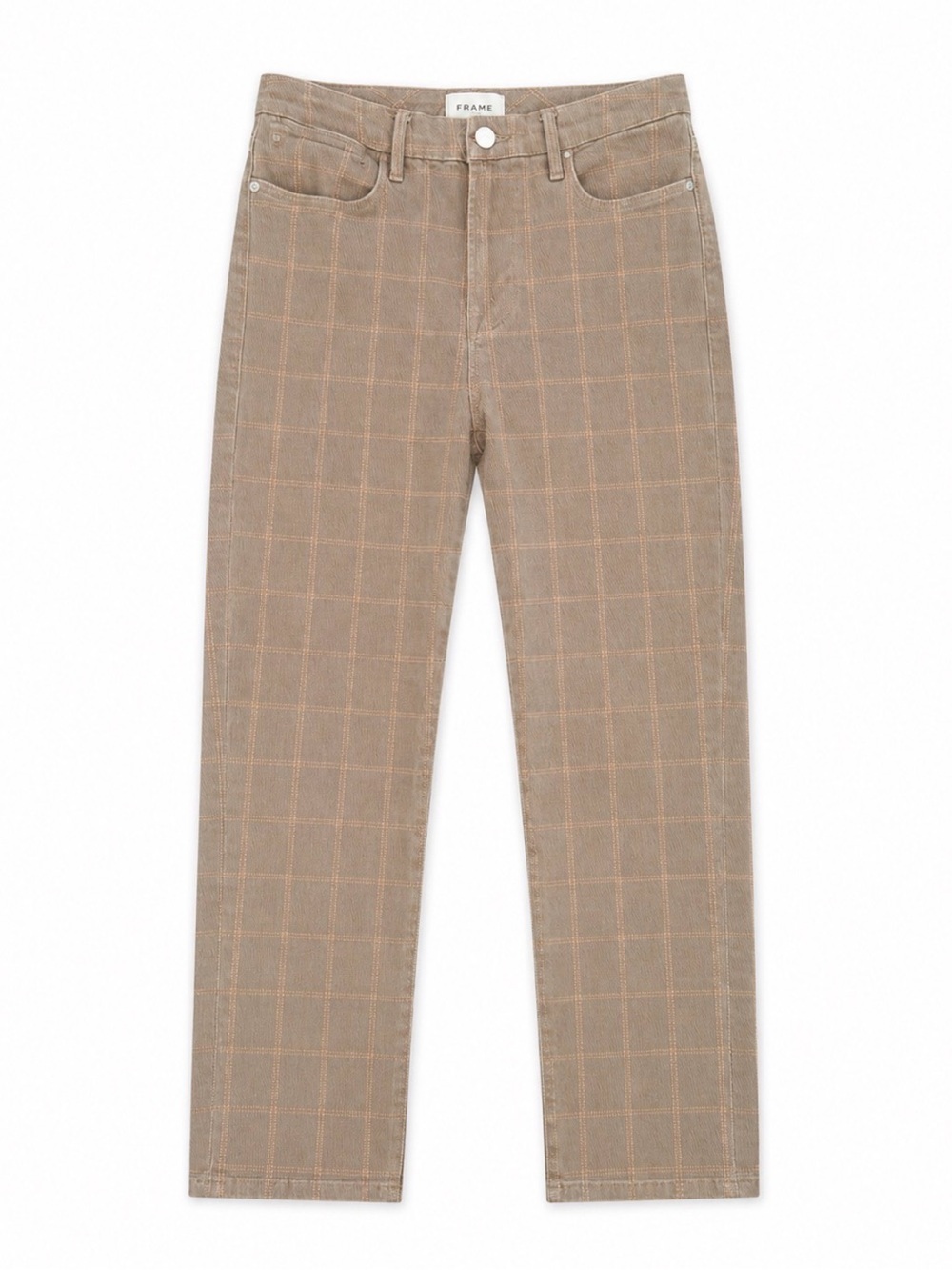 Frame Le High Skinny Crop Plaid Pants Size 26 Brown